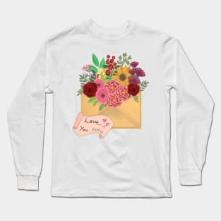 Love you flower mail Long Sleeve T-Shirt